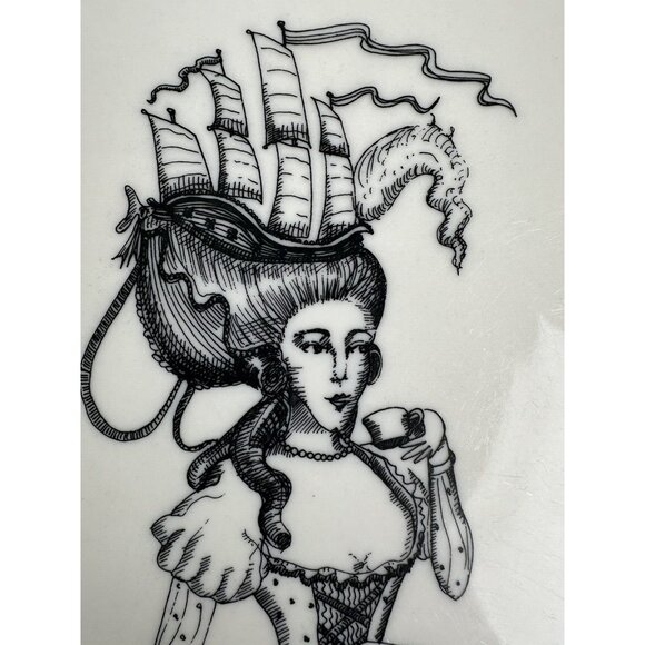 ANTHROPOLOGIE Plate Florence BALDUCCI Lady Finery RARE! 10.75" D Crimpled Edge - Picture 4 of 12